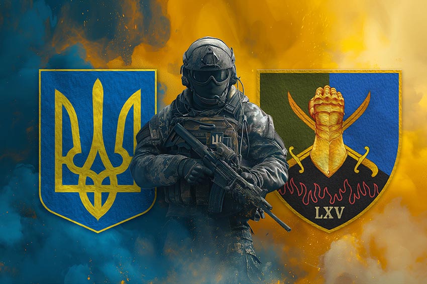 prapor 65 ombr zsu voin z herbom ukrainy ta pidrozdilu jpg