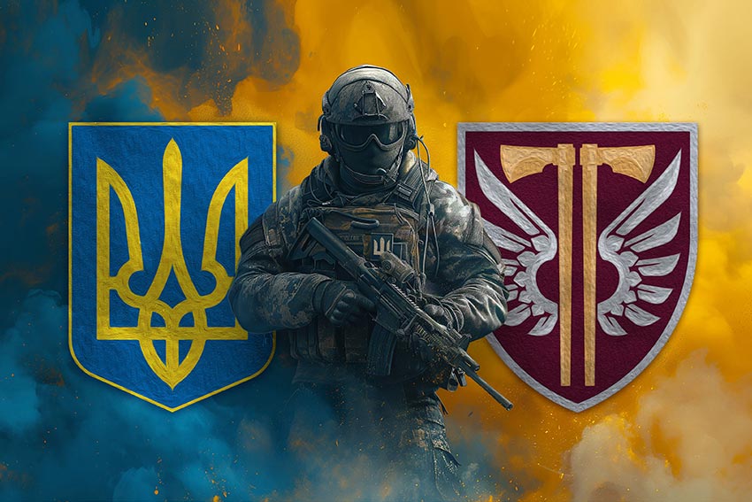 prapor 77 oaembr dshv zsu voin z herbom ukrainy ta pidrozdilu jpg