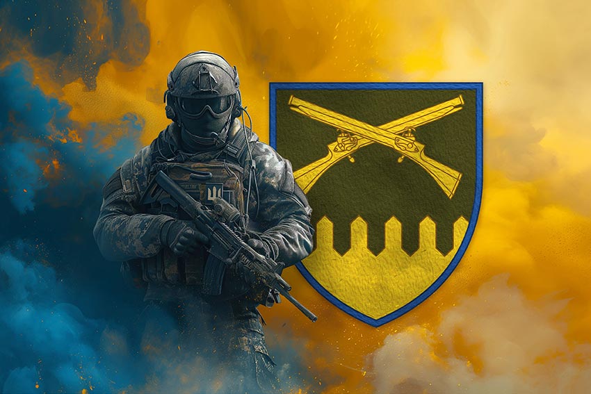 prapor 92 oshbr imeni koshovoho otamana ivana sirka zsu voin z herbom pidrozdilu jpg