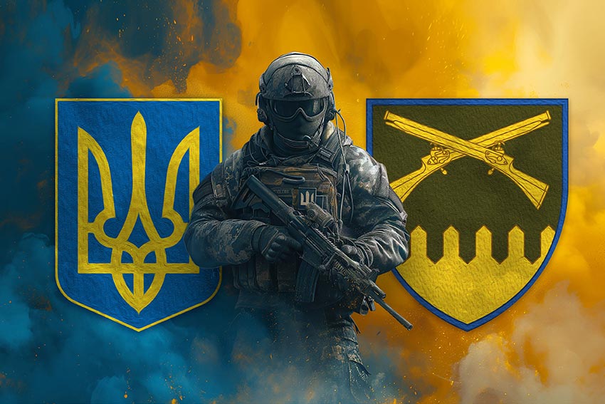 prapor 92 oshbr imeni koshovoho otamana ivana sirka zsu voin z herbom ukrainy ta pidrozdilu jpg