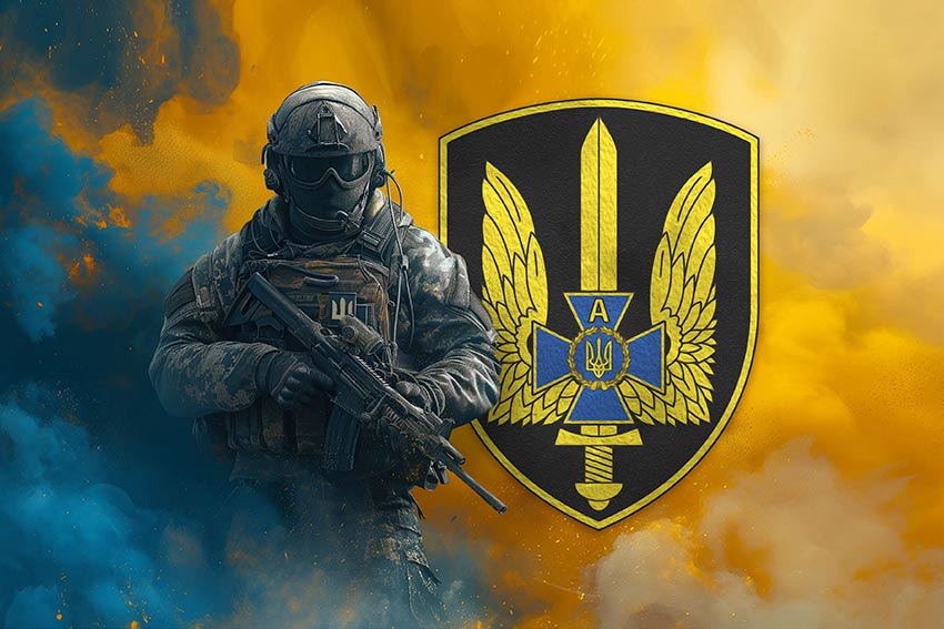 prapor spetspidrozdilu sbu alfa voin z herbom pidrozdilu jpg