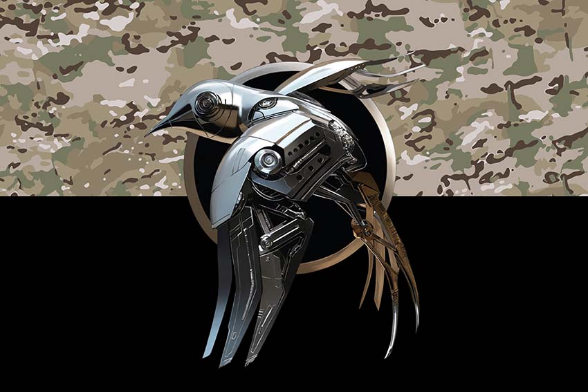 prapor syl bezpilotnykh system zsu loho 2 kamufliazh chornyi jpg