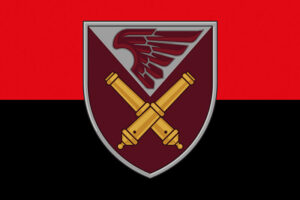 prapor zsu dshv 148 ohsadn okremoho haubychnoho samokhidno artyleriiskoho dyvizionu chervono chornyi jpg